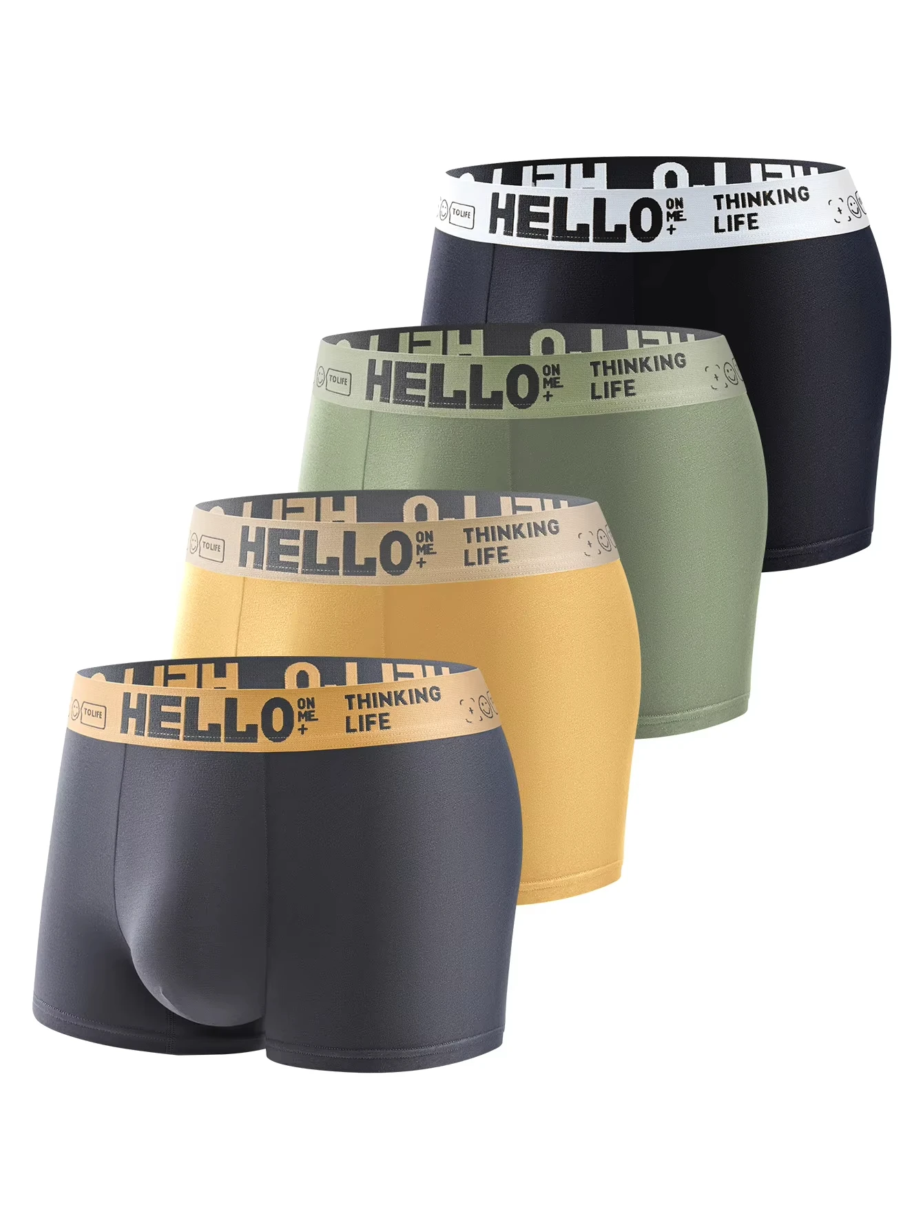  4Pcs/Set Random Men's Underwear Fashion Trendy Comfortable Soft Men's Boxer Briefs Slim Loose Fit Athleisure Men's Pants 2
