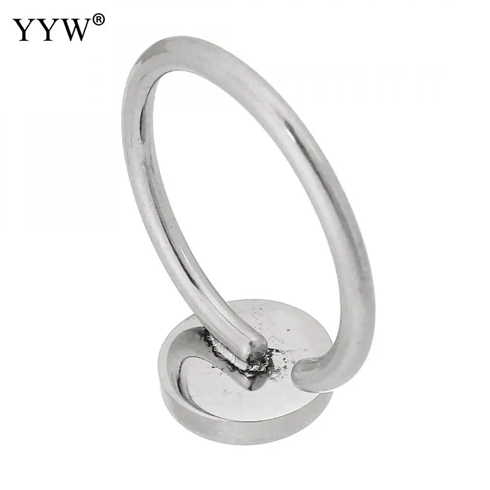10PC Stainless Steel Adjustable Ring Bezel Blank/Base 10x10mm 8mm 2mm Ring Base Setting Jewelry Making Handcraft Diy Accessories
