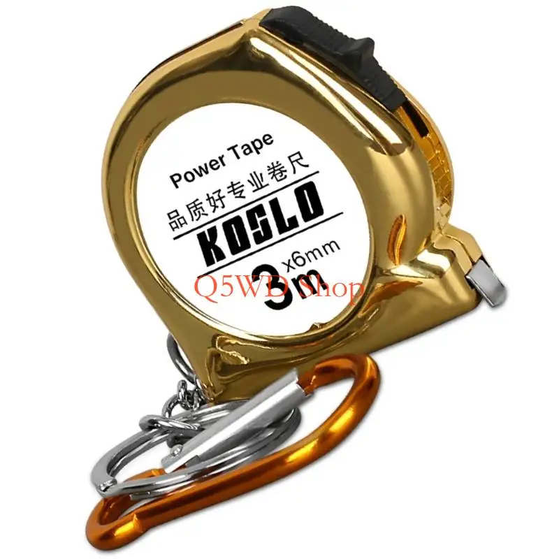 Q5WD 미니 개폐식 측정 테이프 3 미터 내구성 탄소강 벨트 카라비너가있는 경량 디자인 줄자