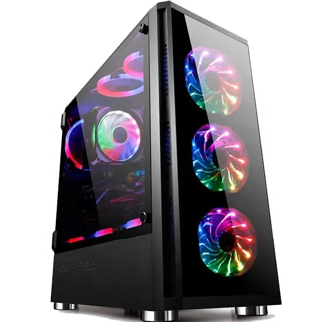 

pc cabinet Two tempered glass gaming ATX full tower gamer computer case RGB fan gaming computer cases