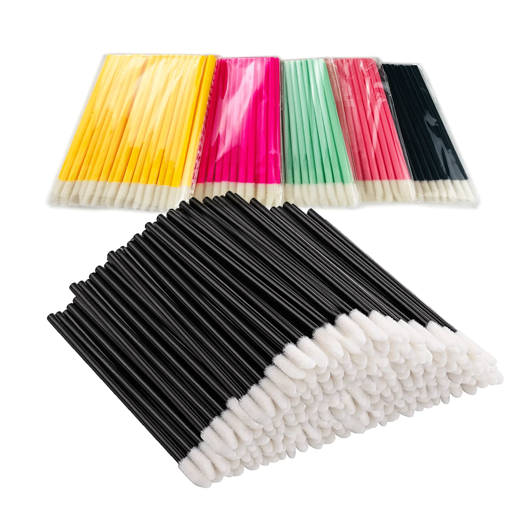 

Comango Disposable Hollow Lip Brush Soft Lipstick Mascara Wands Applicators Eyelash Cleaner Cosmetic Brushes Women Make Up Tools