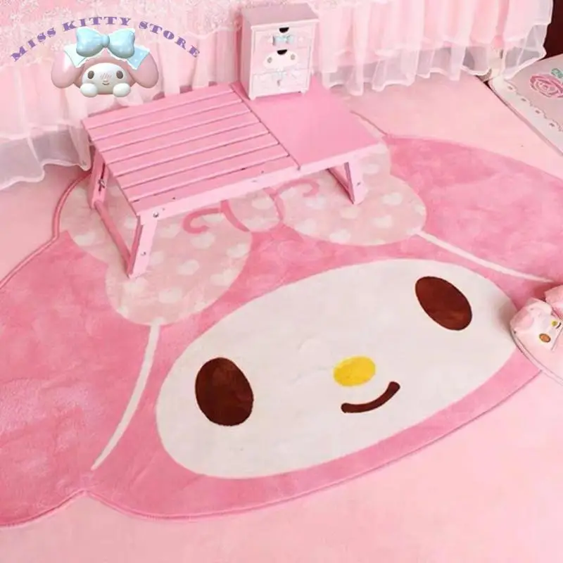 

Sanrio My Melody Girl Pink Carpet Bedside Blanket Floor Mat Dressing Table Hanging Basket Cushion Girl Bedroom Decorative Pad