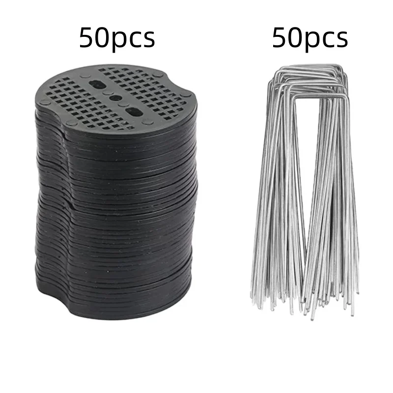 40-Pack Silver Metal U-Shape Garden Staples - Durable Ground Nail Film Fixing Tools