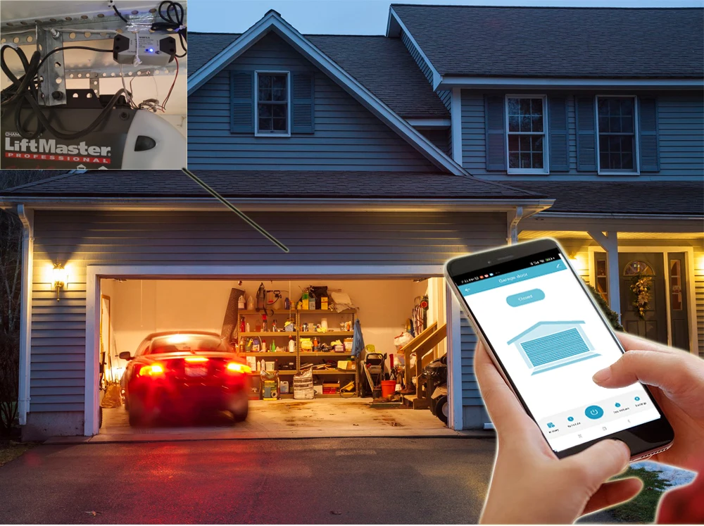 Controller intelligente per apertura porta garage, spina UE, funziona con Alexa, Echo, Google Home, SmartLife, controllo app Tuya, nessun hub richiesto - immagine 4
