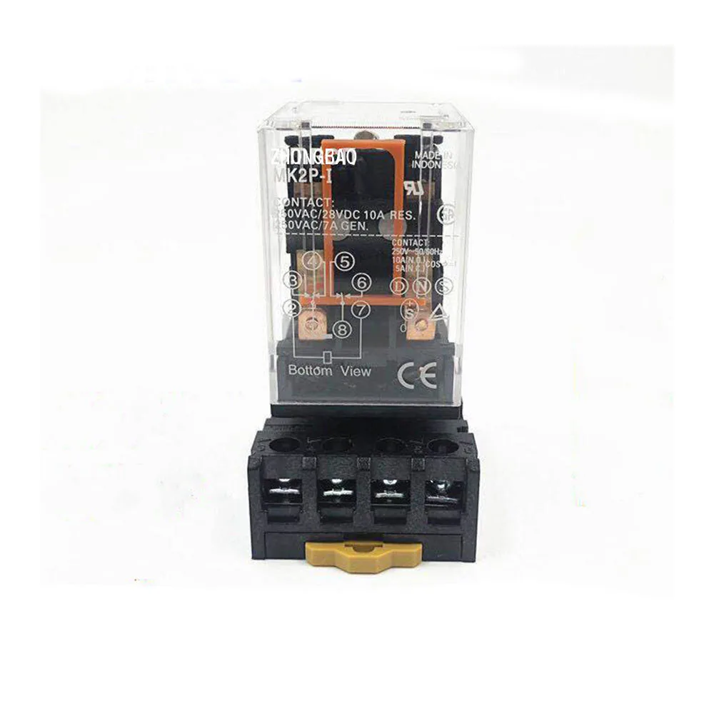 

Power Relay MK2P-I AC 110V Coil DPDT 8 Pin with Plug-in Terminal Socket