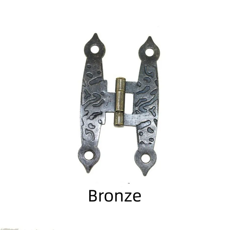 Vintage Chinese Cabinet Door Luggage Hinge 1PC 4 Holes Decor Furniture Decoration Antique Old H Hinges Bronze Tone 65*34mm stainless steel hinges door hinges gas strut hinges plastic hinges nylon hinges