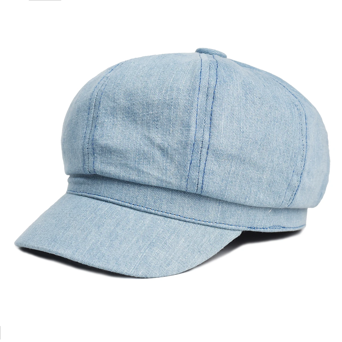 Cappelli ottagonali da donna in denim vintage Cappelli ottagonali in cotone lavato classico Berretto da baseball a tesa piatta Pittore primaverile femminile_voghion.com