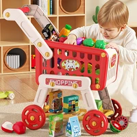 WizKidz Shopping Cart Toy for Kids Supermarket Trolley with Toy Food Accessories Pretend Play Kitchen Games for Toddlers Ages 3+ 1