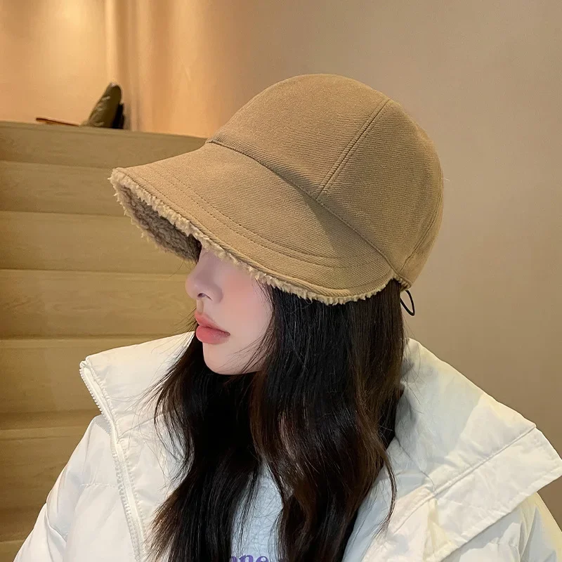 Sun hats ladies baseball caps visor hat Women Autumn Winter Hat Korean Fleece Visors Outdoor Plush Peaked Caps Casual