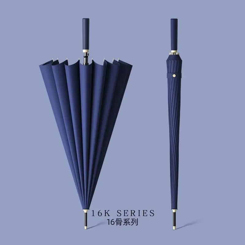 24 Bone Automatic Umbrella Large Oversized Straight Umbrella Fiber Storm-Resistant Business