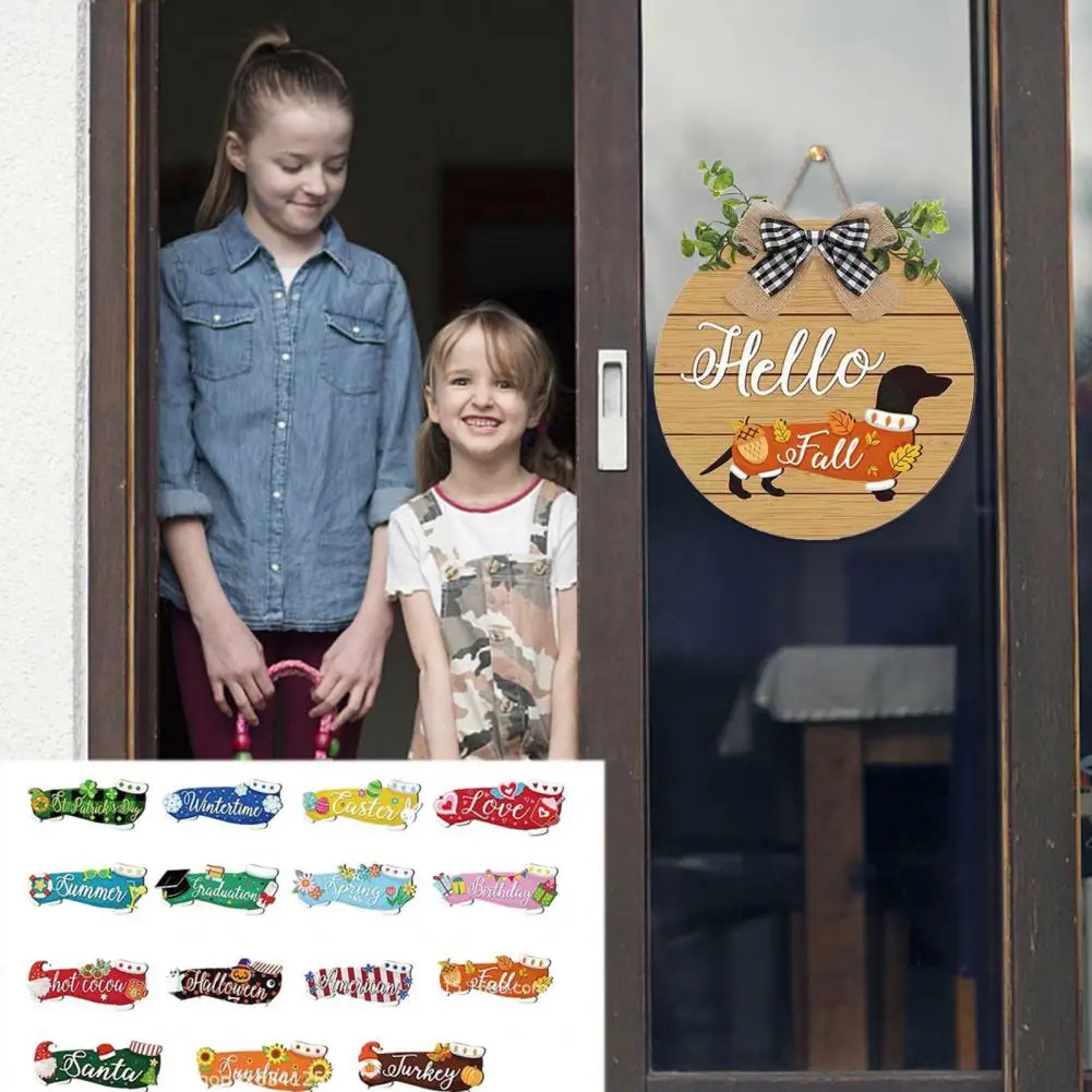

Durable Welcome Sign Versatile Round Wooden Front Door Welcome Sign with Bow Outdoor Porch Decoration for A Warm Entrance
