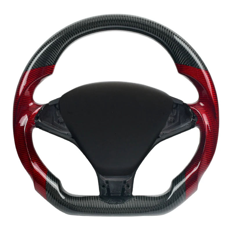 

Customized Real 100%Carbon Fiber Steering Wheel for Tesla Model Y Model 3 Sport Racing