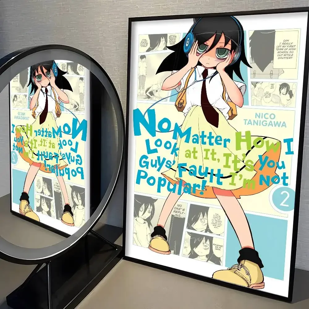 Anime W-Watamote Kuroki Tomoko Poster Aufkleber Druck Wasserdichte Wandkunst Für Wohnzimmer Schlafzimmer Home Decor Geschenk Film Poster – Detail 10