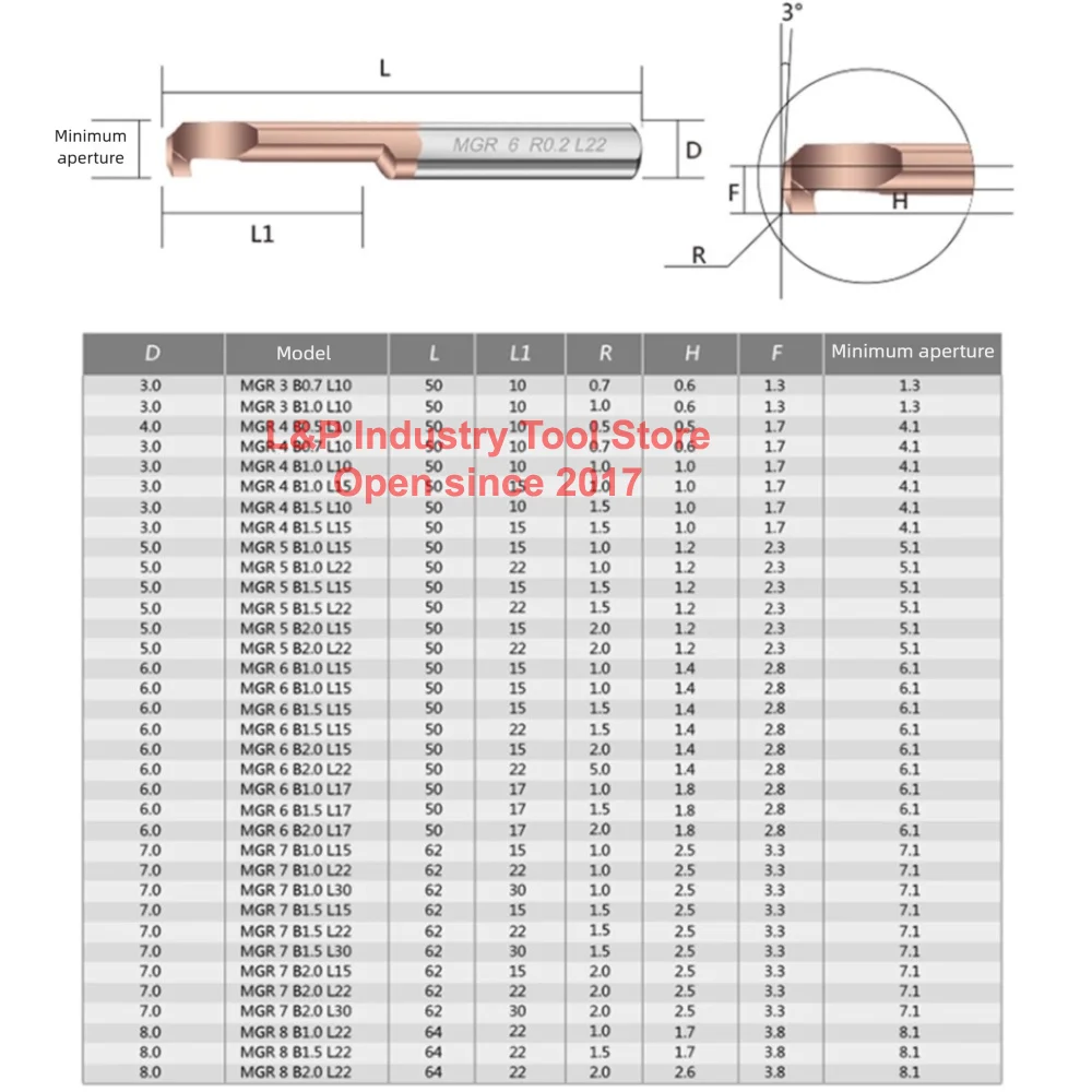 Mini Hartmetall Hartmetall Cutter Kopf Langweilig CNC Zubehör Loch MGL MGR4B0.5L1 3/5/6/7/8/10mm Router Bit Nut Werkzeug Flöte Messer – Detail 6
