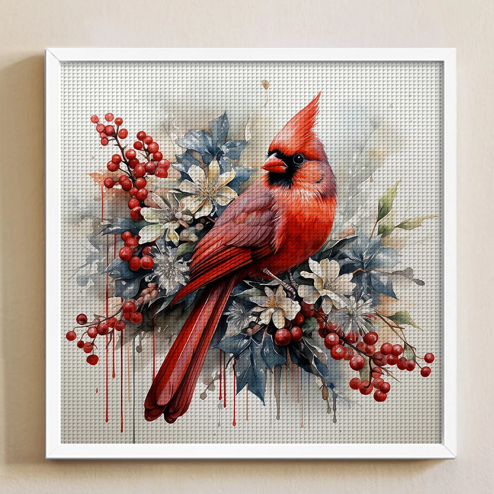 Cardinal Full 11CT DIY Counted Needlework Embroidery Kit 15.75x15.75inch Cross Stitch Art and Crafts Kits for Adults Home Decor