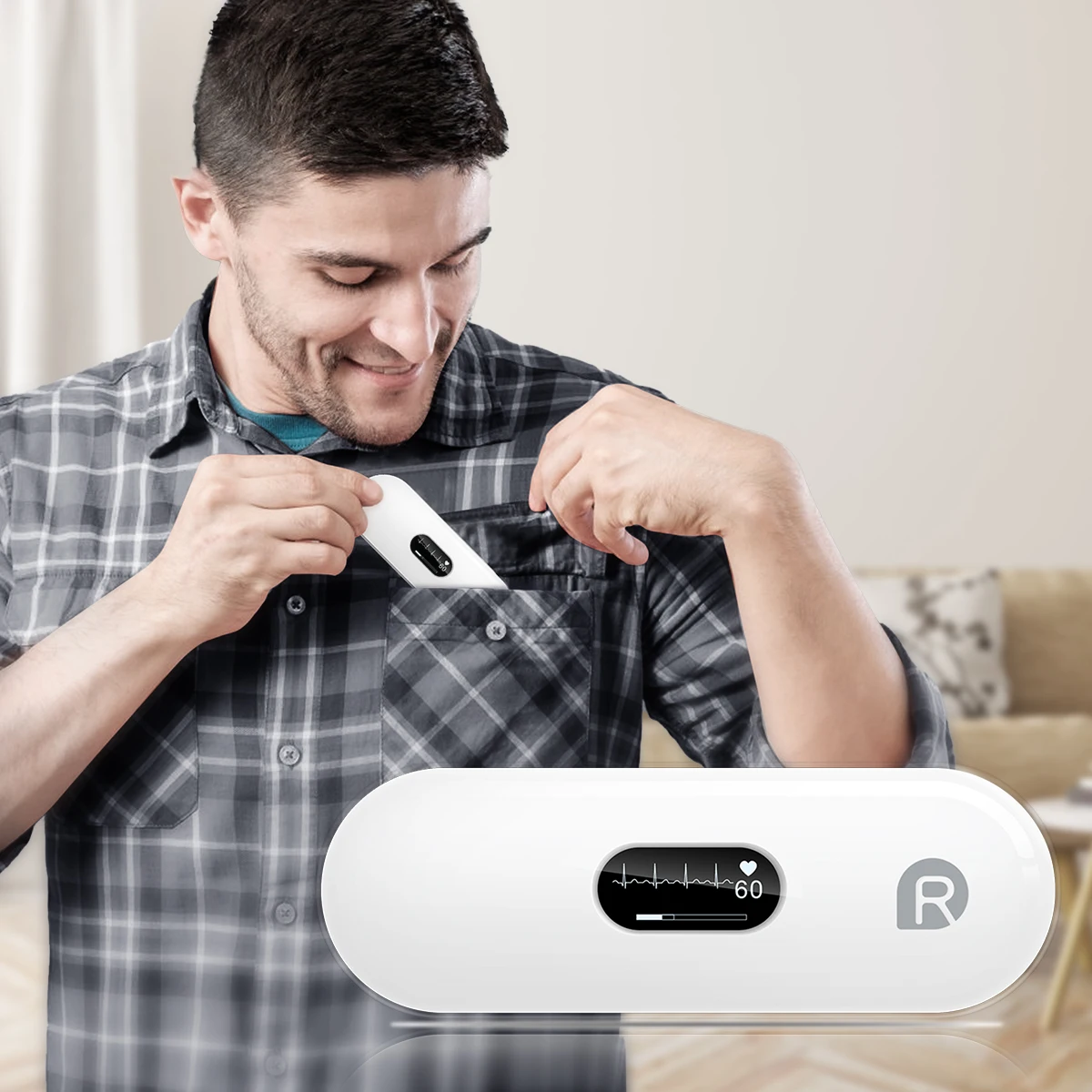 CheckMe DuoEK S Bluetooth Portable Data Recording ECG Monitor Without metal Electrodes Home Use EKG Monitoring