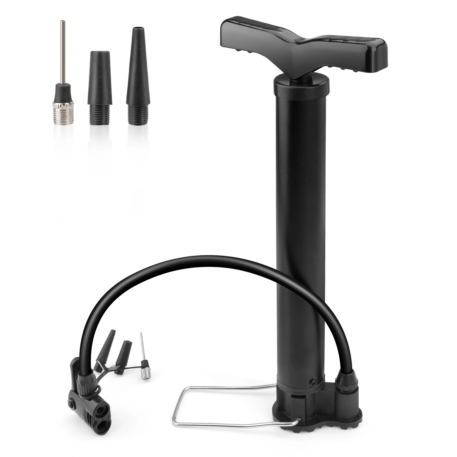 Bicycle Pump Portable Manual Air Max 120 PSI Bike Balloon Tire Inflator Schrader Valve Floor Cycling Accesories