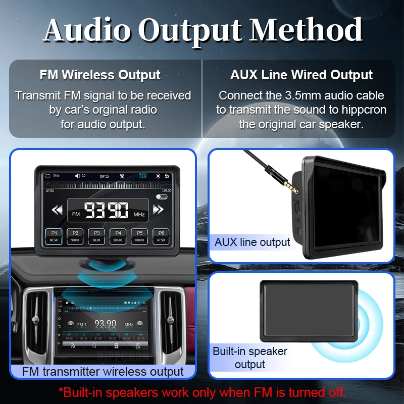 7inch Car Radio Portable Multimedia Video Player With Wireless CarPlay Android A