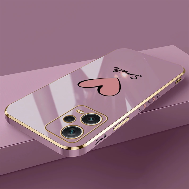 Luxury Plating Silicone Love Heart Shockproof Phone Case
