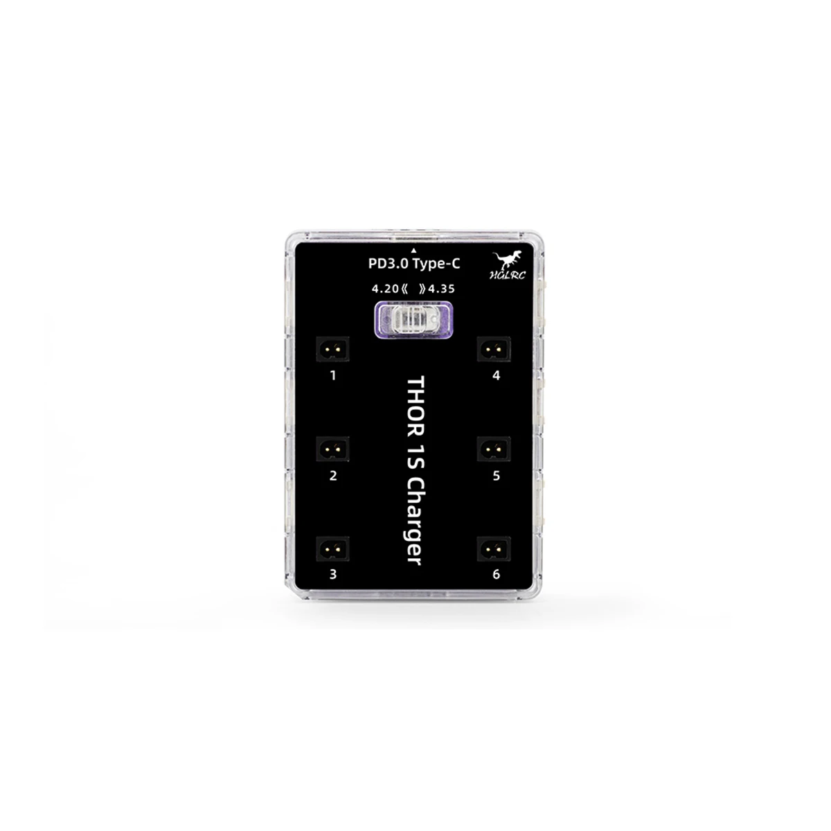 HGLRC Thor 1S Charger V2 6-way parallel charging board supports PH2.0 & MX2.0 & A30 & BT2.0 connector PD3.0 Type C 12V interface thumbnail 6