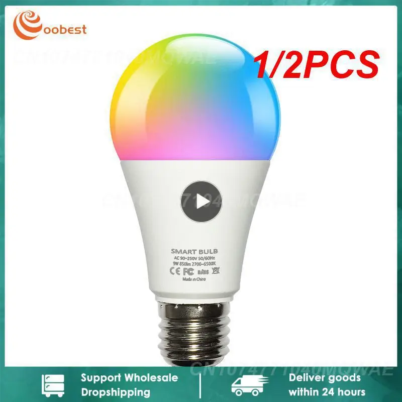 

1/2PCS Smart Bulbs E27 Led Lamp Smart Light Bulb RGB 220V 110V Works with Tuya Smart Life APP Smartthings Alexa Hub