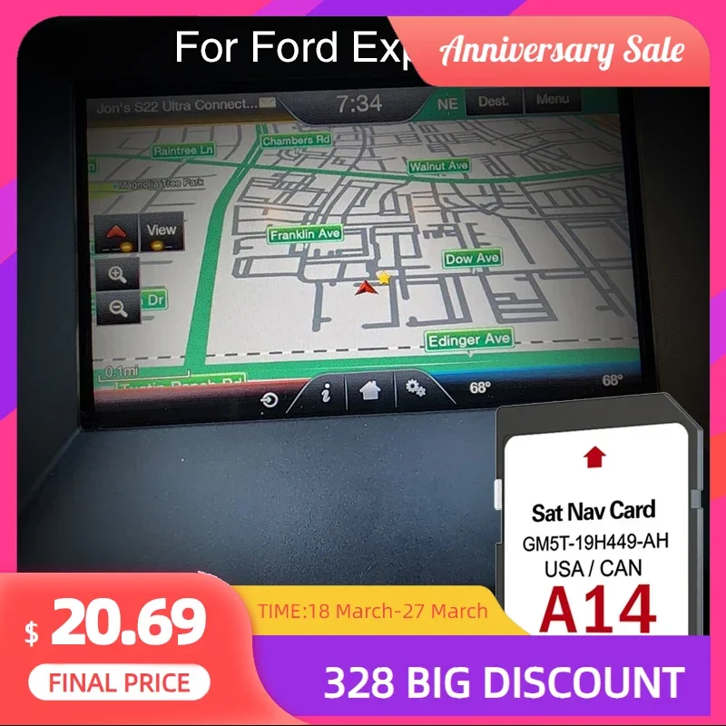 A14 Suitable For Ford Expedition 2015 Cover North America Area Car Navigation SD Memory 32GB GPS Card uk europa sd karte 32gb navigation gps map version 2021 2022 newest for vw tiguan