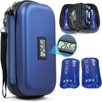 Large Insulin Cooler Travel Case Insulin Cooler Bag Temperature Display Heat Insulation for Diabetic Supplies Medicine Storage 1
