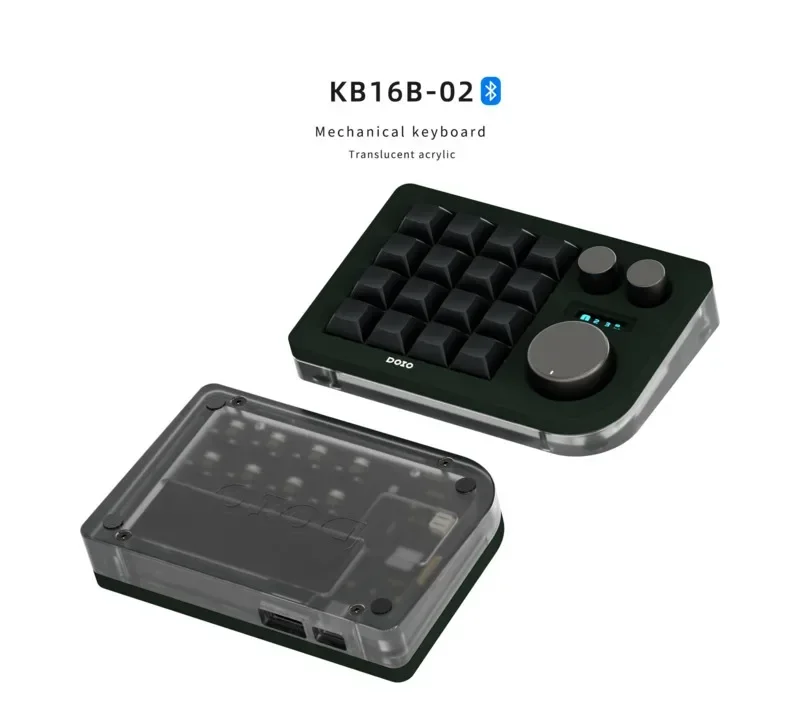 DOIO Kb16b-02 Mechanical Keyboard Bluetooth Dual Mode 16 Keys Rgb