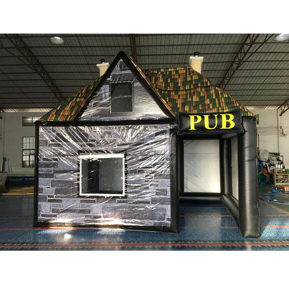 

4x4m Party/Christmas square inflatable camping tent,inflatable bar,cheap price inflatable pub for sale