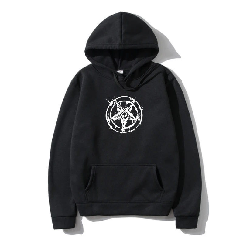 Черная верхняя одежда с пентаграммой Baphome Blvck Scvle, Мужская черная толстовка с капюшоном на заказ
