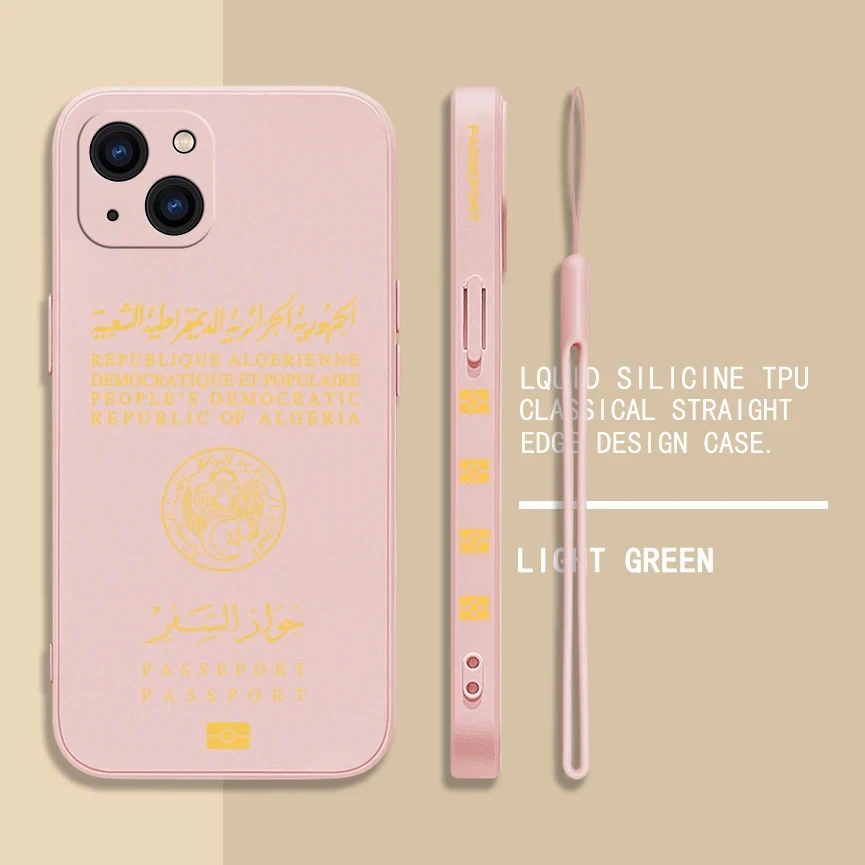 Algeria Passport Phone Case with Hand Strap