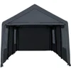 Carport Canopy 10x20 Ft Heavy Duty with Removable Sidewalls & Doors, Portable Car Port Garage Shelter for Boat, Party, Gray 1