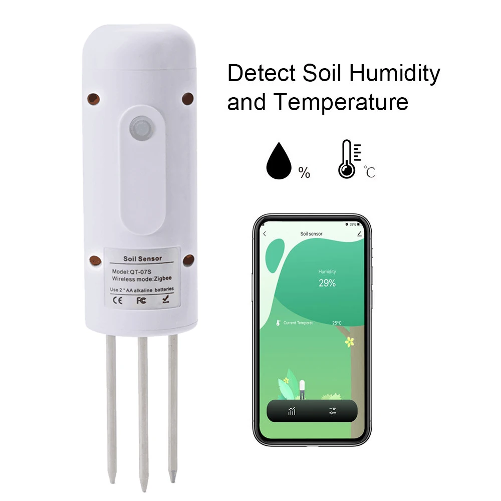 Tuya Zigbee 무선 토양 수분 측정기, 온도 습도 테스터, 식물 모니터, 정원 심기, IP67 방수 감지기