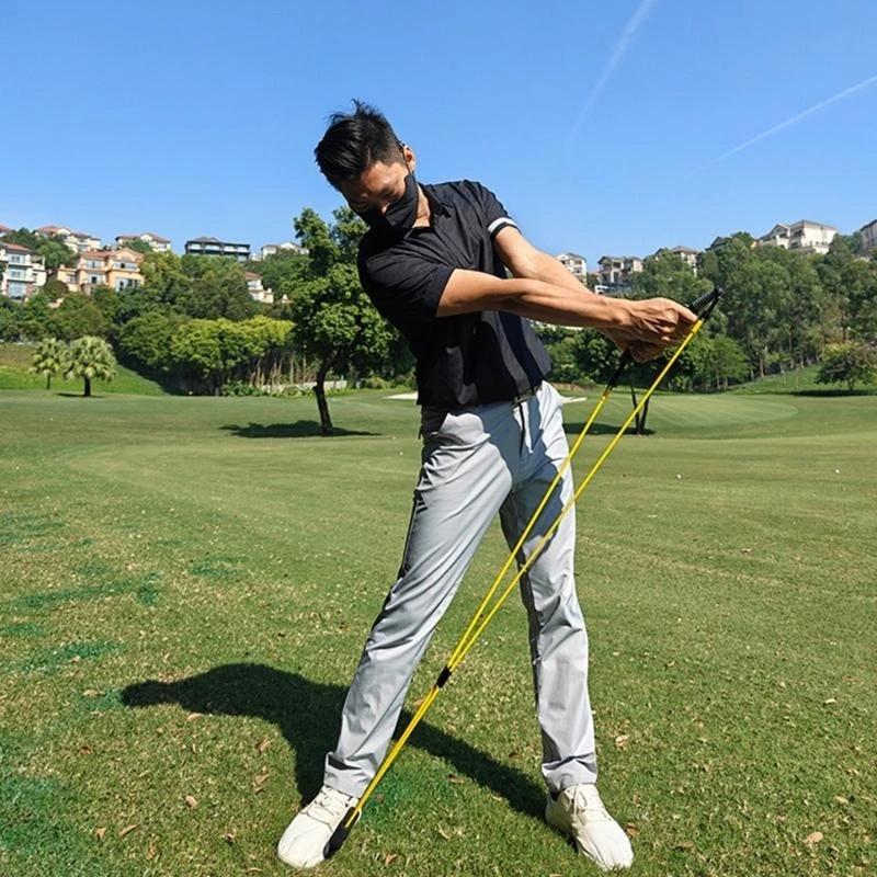 Golf Swing Training Rope Trainer Adjustable Golf Assistance Exercises Rope Indoor Golf Swing Trainer Practice Rope 69HD