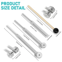 4 Pack Tuning Fork Set(128Hz, 256Hz, 512Hz)with Tuning Fork Hammer for Sound Sound Vibration Tool with Base,Silver 2