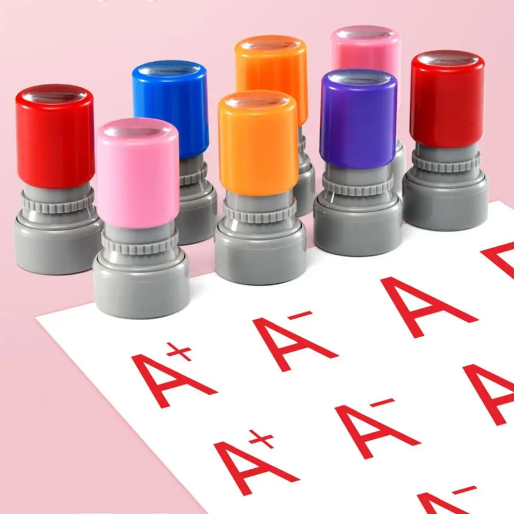 Pocket Time Saving Teacher Review Stamp DIY Positive Review ABCD Grading Stamp Self Inking Comments Reviews Rating Teacher