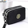 New Fashion Big Capacity Women Wallet Make-up Bag Coin Purse Mini Bag with Three Zipped Portable Women Wallets Phone Pouch 2