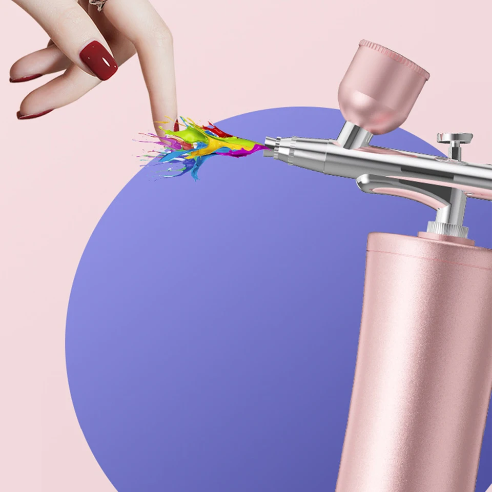 Kit Aérographe Portable Rechargeable USB - Pistolet à Peinture Mini Avec 3 Cups Pour Nail Art, Maquillage, Décoration