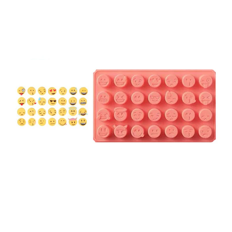 Cute Smiley Face Chocolate Candy Silicone Molds, Reusable Expression Ice  Cube Trays Silicone Mold for Baking-2 Packs