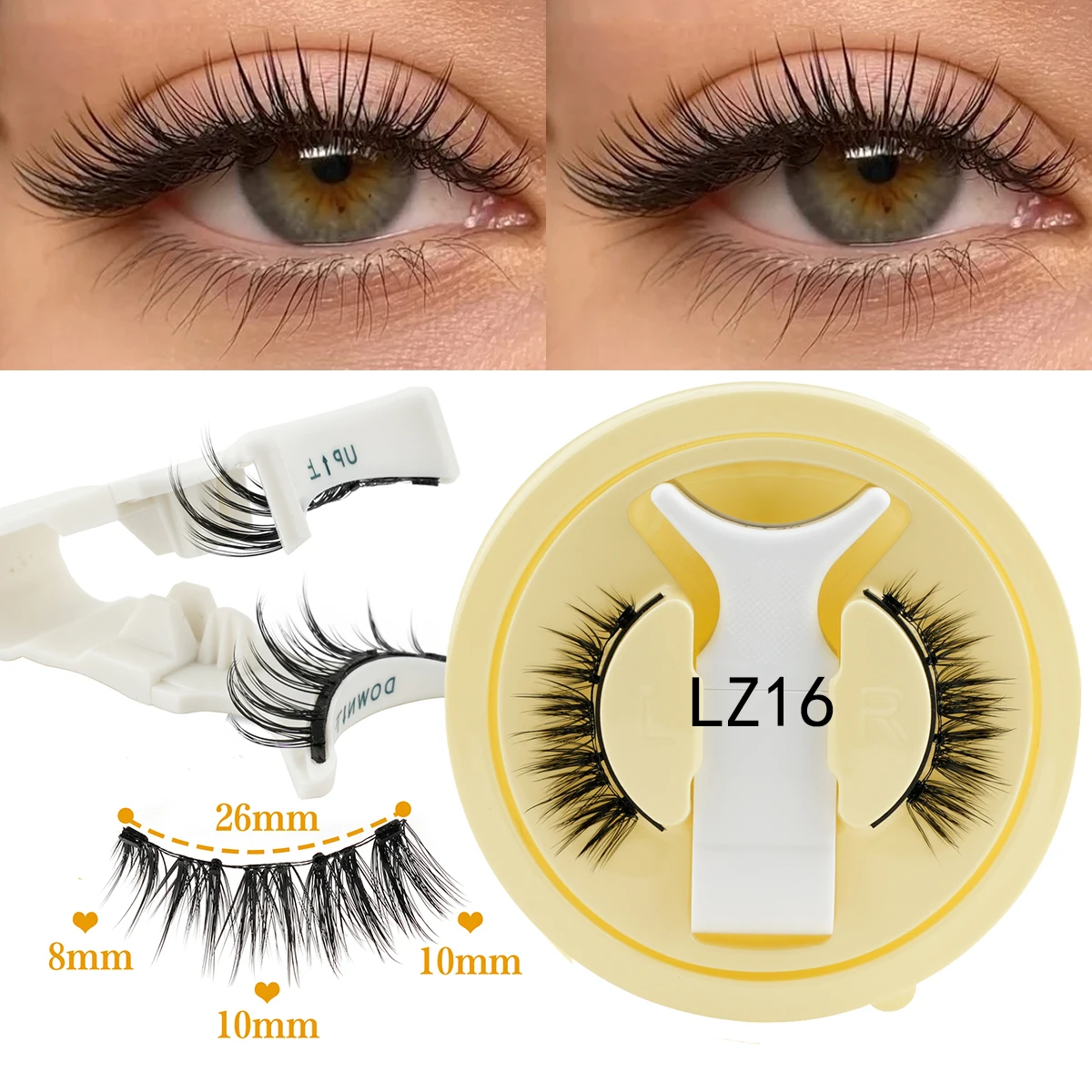 Magnetic Eyelashes Set 1 Pair Reusable No Glue Needed Faux Lashes Makeup Tool fake eyelashes