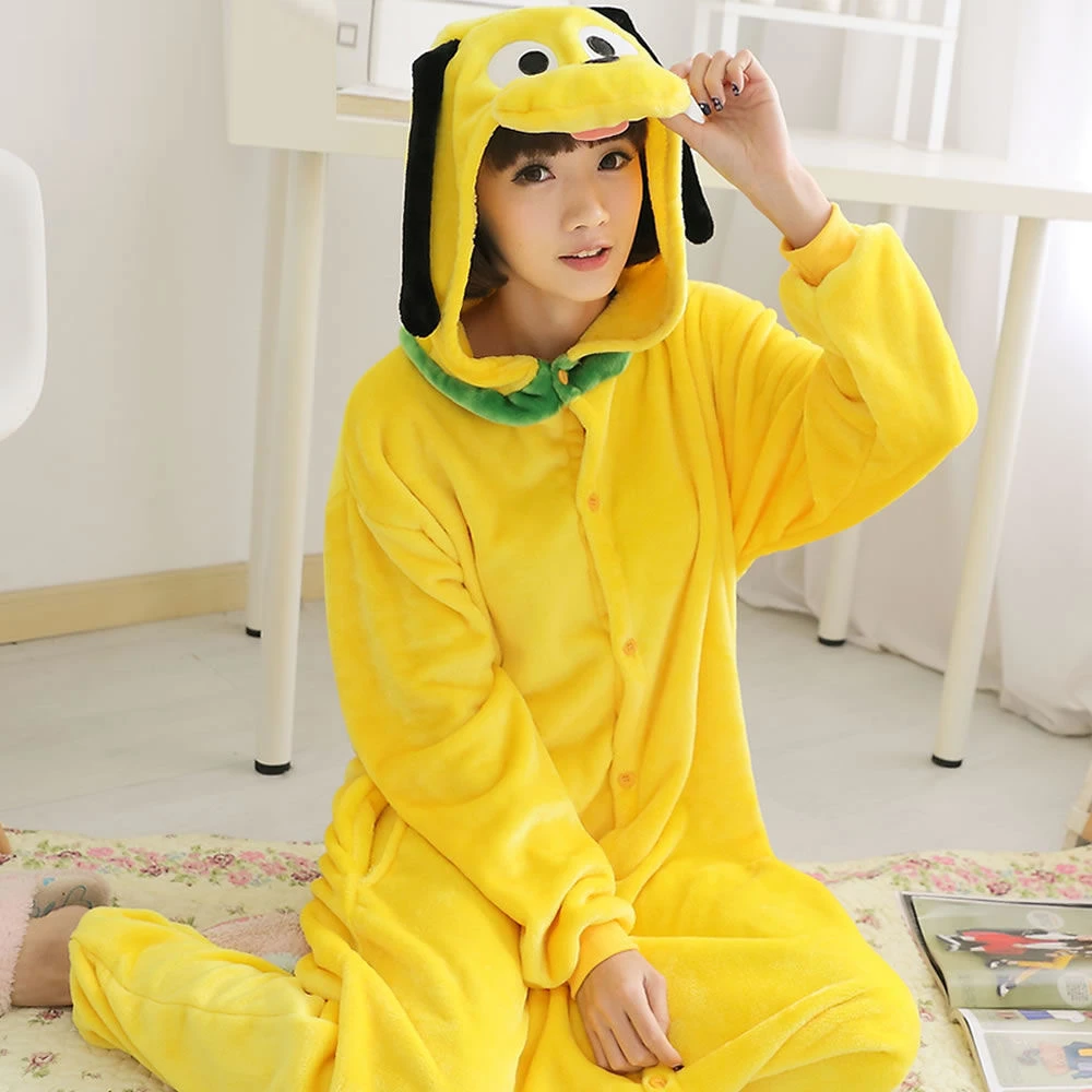 Absorberend spion Assimilatie Disney Pluto Kigurumi Pyjama Winter Flanel Volwassen Kinderen Mannen  Vrouwen Anime Cartoon Cosplay Kostuum| | - AliExpress
