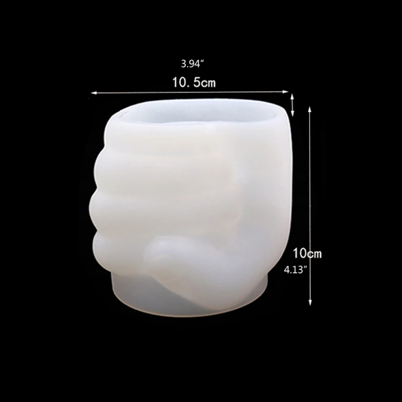 Y4QE Fist Pen Holder Epoxy Resin Mold Vase Flower Pot Silicone Mould DIY Crafts Makeup Brushes Storage Box Mold