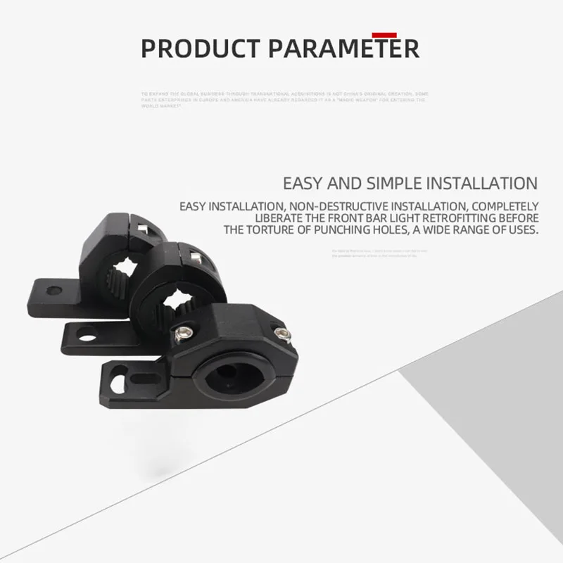 Adjustable Motorcycle Spotlights Bracket Kit - Universal Tube Clamp for Fog & Auxiliary Lights