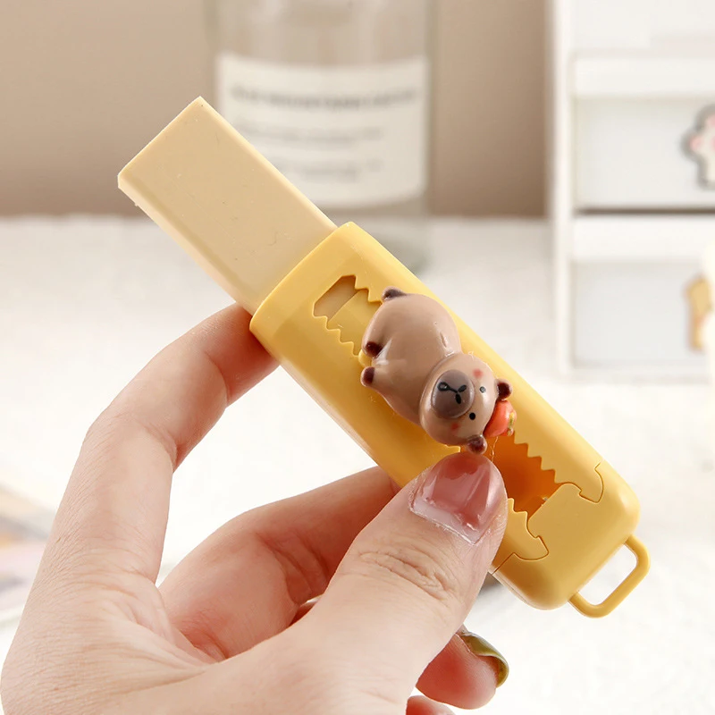 Creative Capybara Push Pull Eraser 1PC Aesthetic Stationery Office Supplies Funny Portable Traceless Wiping Rubber pencil eraser