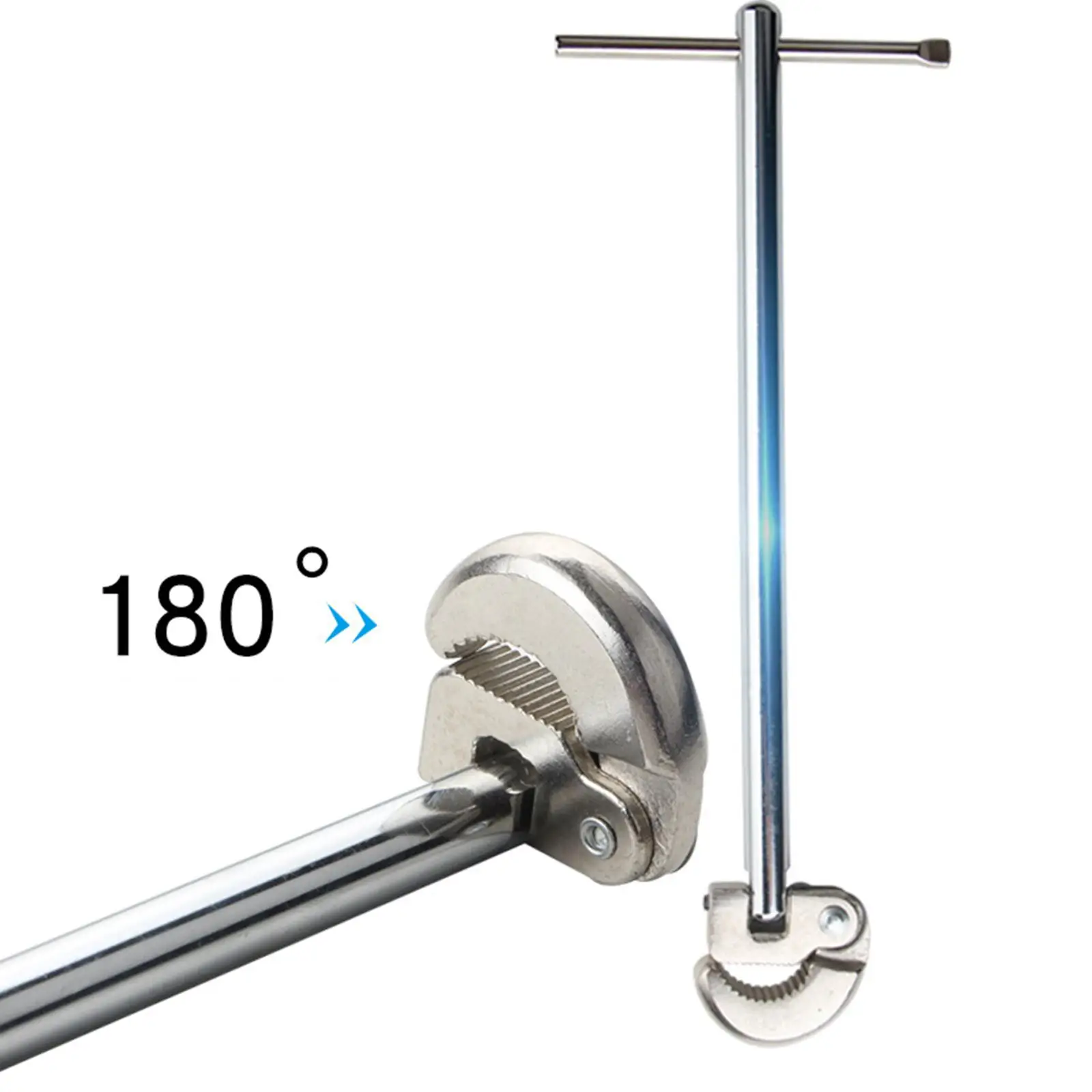 Portable 12in Basin Wrench Practical 180° Rotation for Bathroom Sink Kitchen