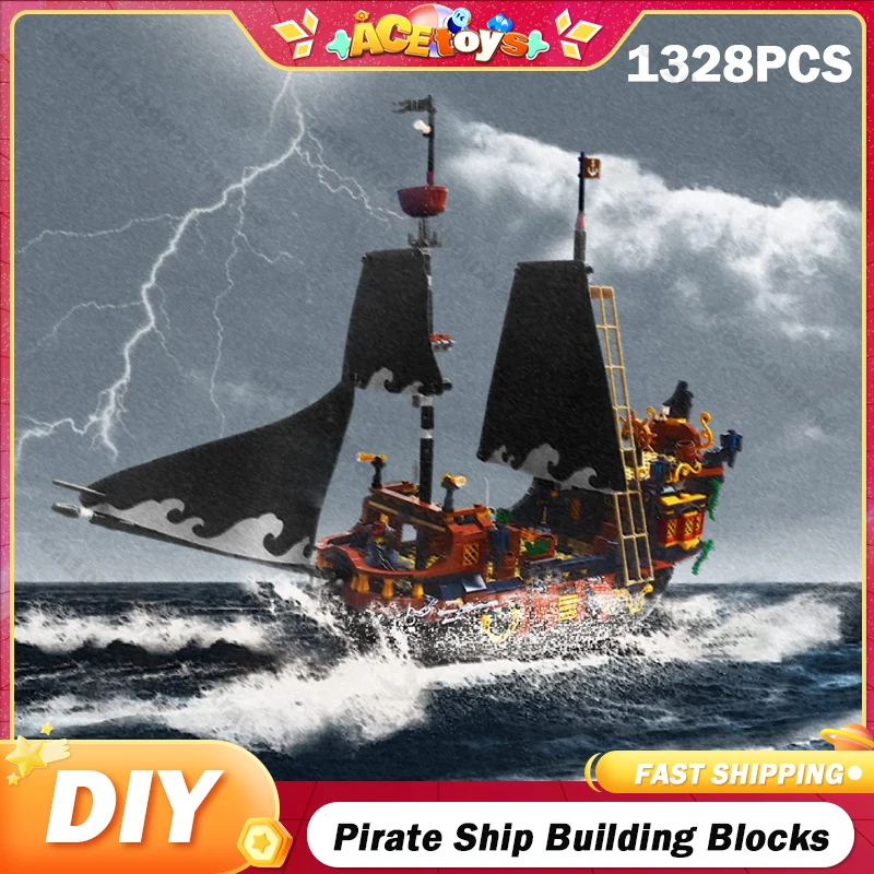 

1328Pcs Assembly Pirate Ship Building Blocks Bricks Adventure Model Toys Children's Educational DIY Toys Set Birthday Gifts