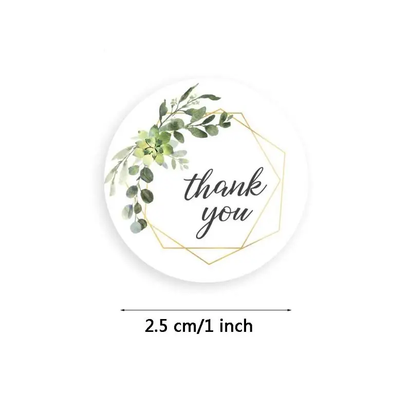 Thank You Stickers 500pcs/roll Plants Decals DIY Craft Project Adhesive Supplies