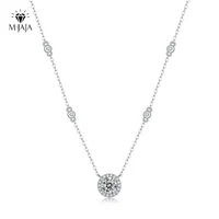 M-JAJA 1ct Halo Moissanite pendentif collier pour femmes S925 en argent Sterling diamant collier ras du cou pendentif de mariage chaîne bijoux 6