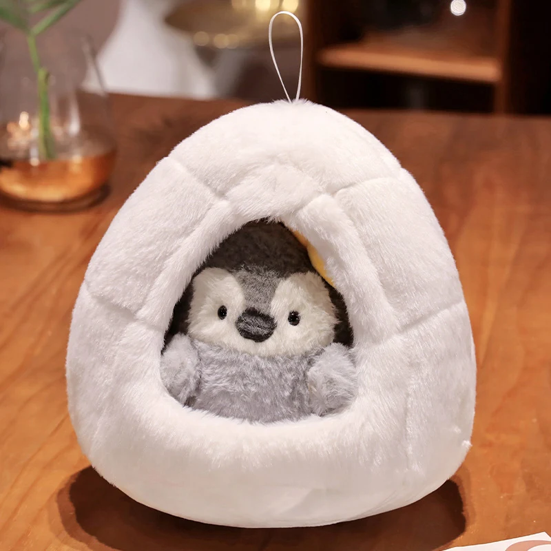 thumbnail image 1 of Lindo pingüino de peluche de juguete, pingüino narval de peluche suave, muñeco de peluche con nido, regalo de cumpleaños, decoración del hogar, 1 of 5