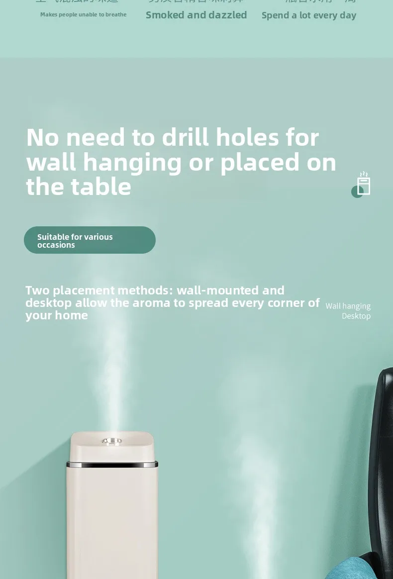 Description Picture 3 of itemNew model automatic aroma dispenser, hotel humidifier, bedroom toilet aroma diffuser, fragrance machine